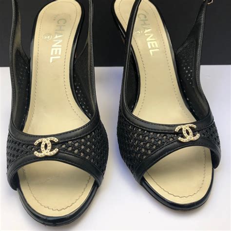 chanel sling back heels|Chanel ladies high heel shoes.